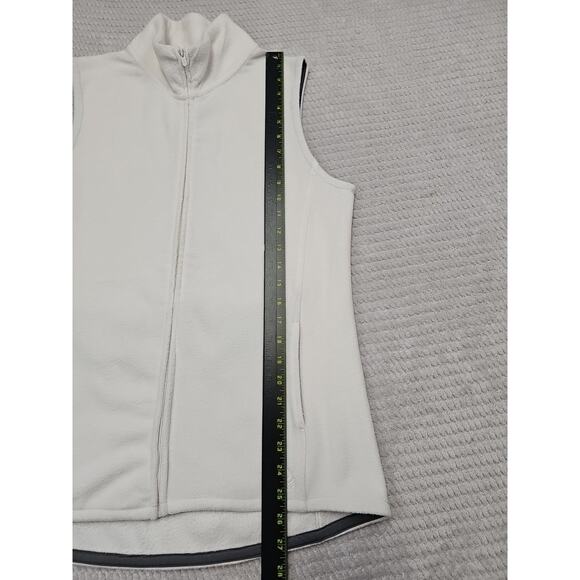 Cuddl Duds Vest Womens Large Fleece Full Zip White - Picture 2 of 6